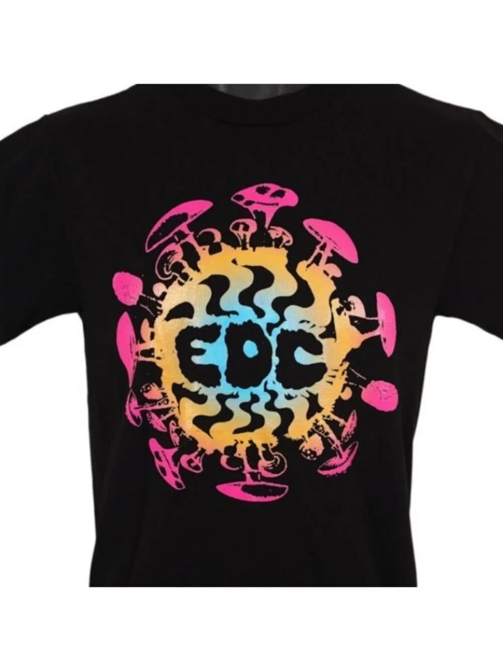 EDC T Shirt Mens Size Small Black 2024 Electric Daisy Carnival Vegas Mushrooms